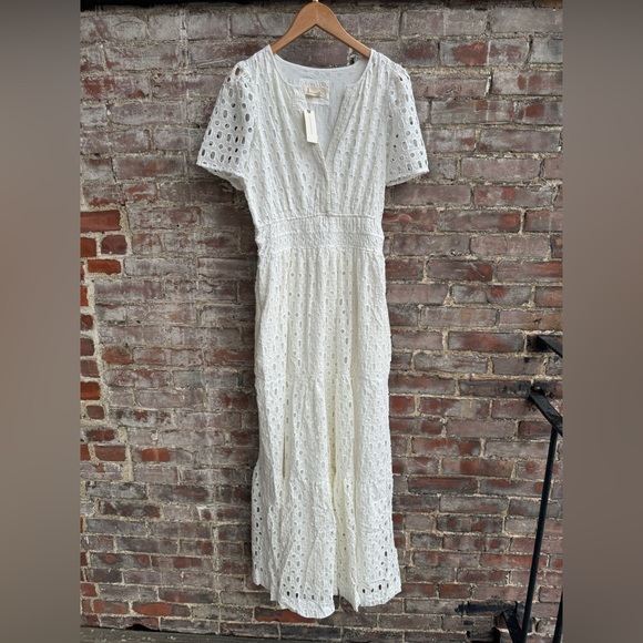 NWT Anthropologie Somerset Maxi Dress Eyelet Edition WHITE - Picture 2 of 11